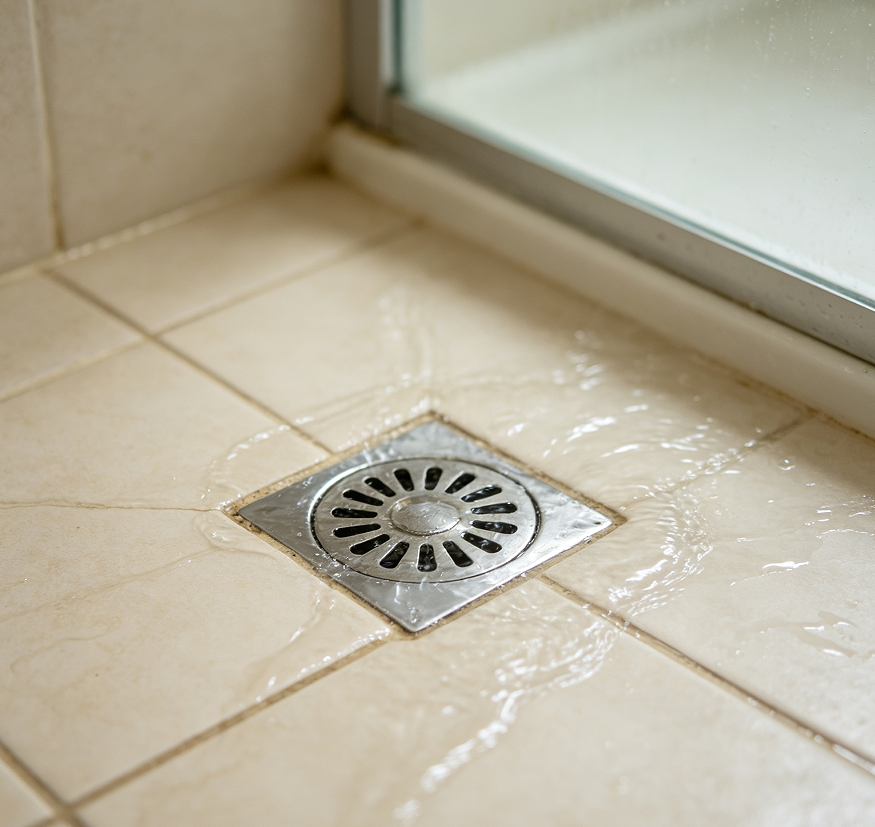 Custom Shower Floor Drain Slow Drainage Solution